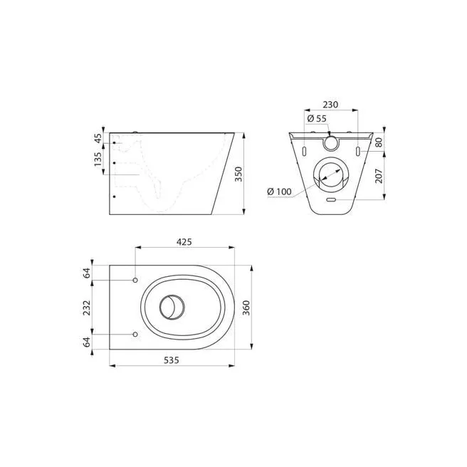 S21 S cuvette wc suspendue inox Delabie 110310