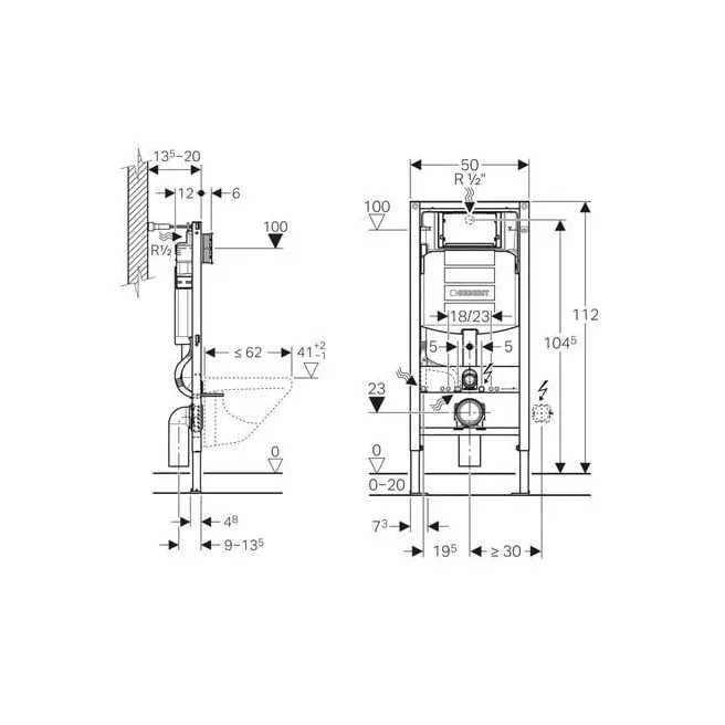 DUOFIX élement encastrable WC suspendu Geberit 111305005
