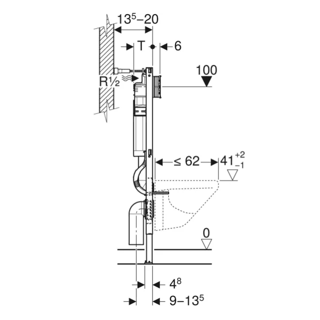 DUOFIX élement encastrable WC suspendu Geberit 111305005