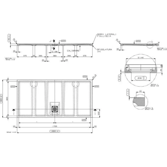 LAPIS 2.0 DOUCHEBAK 180X90 VAN MARCKE COLLECTION 20015749