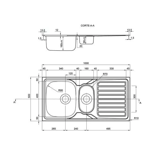 MEDOC KEUKENSPOOT 1000X500 VAN MARCKE INTRO 20017882