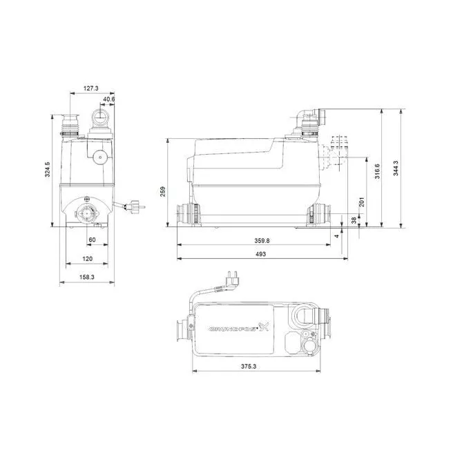 SOLOLIFT 2 C3 pompe de relevage Grundfos 97775317 SOLOLIFT 2 C3 pompe de relevage Grundfos 97775317