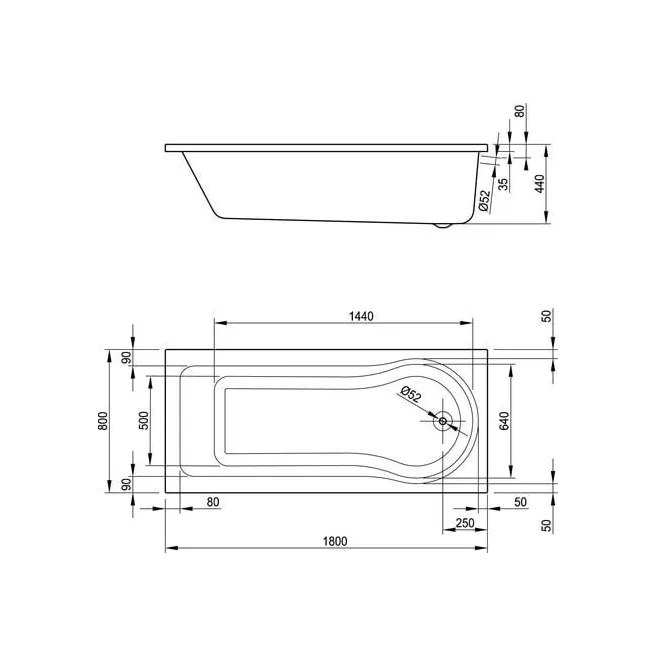 COMBI I BAIGNOIRE 180X80 VAN MARCKE INTRO 20002734