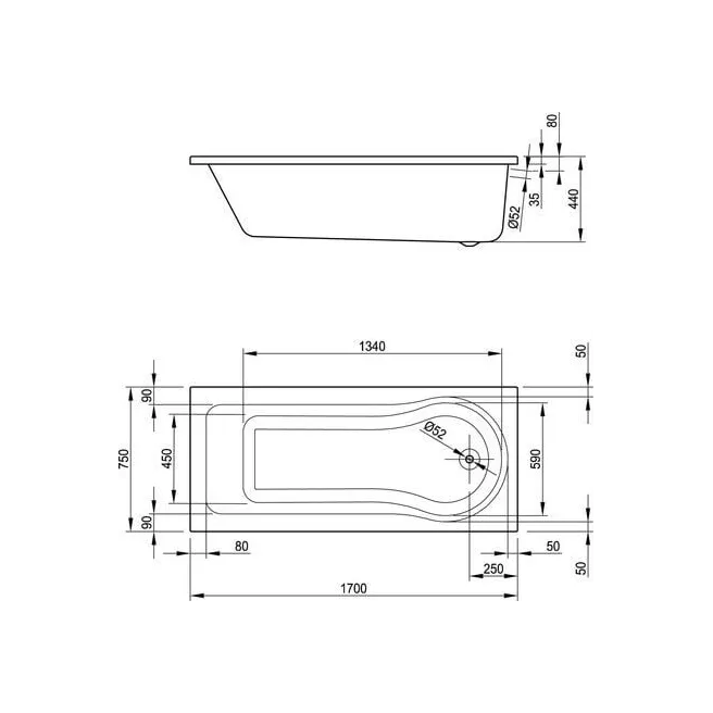 COMBI II BADKUIP 170X75 VAN MARCKE INTRO 20002733