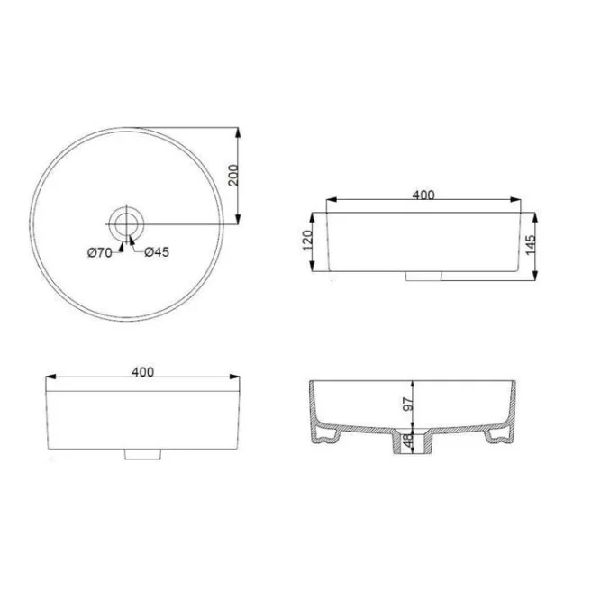 MOON LAVABO ROND 400x400 VAN MARCKE ORIGINE 20003053