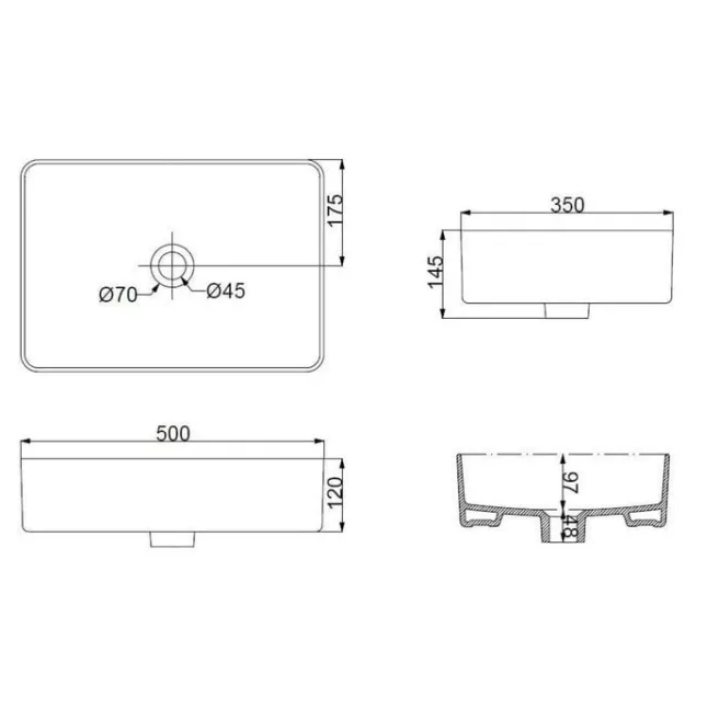 SUN LAVABO 500X350 VAN MARCKE ORIGINE 20003058