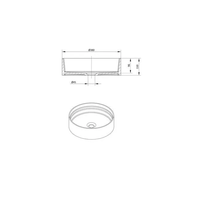JAVA MARMEREN RONDE WASTAFEL 380x380 VM COLLECTION 20005126