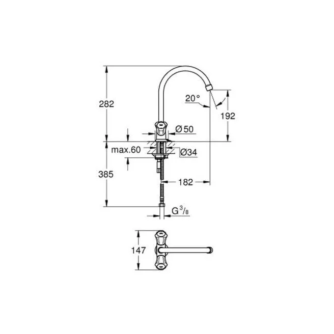 COSTA L lagedruk keukenkraan Grohe 31930001