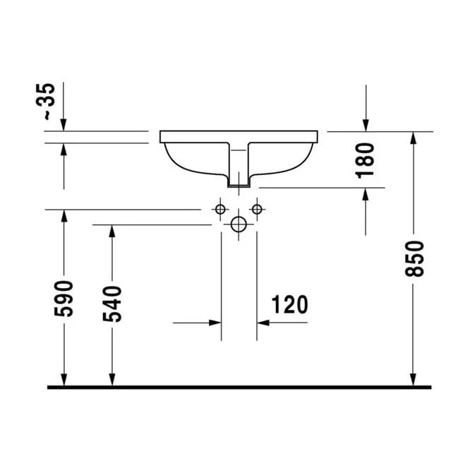 STARCK 3 LAVABO 490X365 DURAVIT 0305490000 STARCK 3 LAVABO 490X365 DURAVIT 0305490000