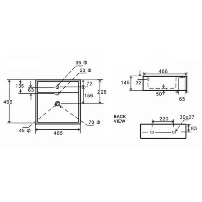 JAIPUR OPBOUWWASTAFEL 465X466 VAN MARCKE ORIGINE 20003052