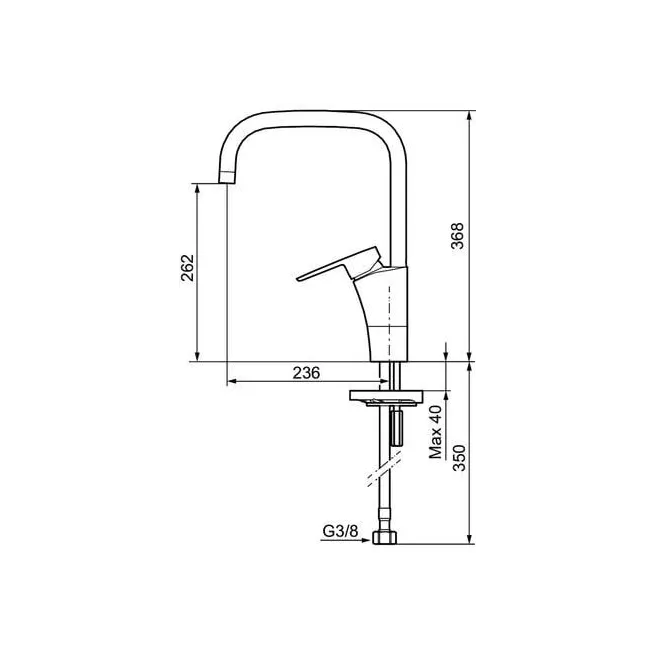 CERA K7 robinet cuisine bec haut MORA 242051