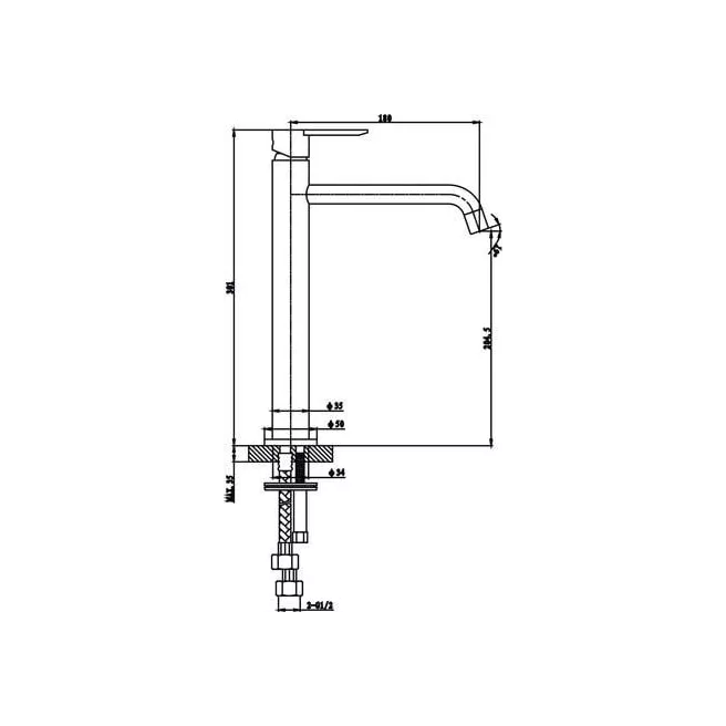 LANA haut robinet mélangeur lavabo Van Marcke Origine 20002852