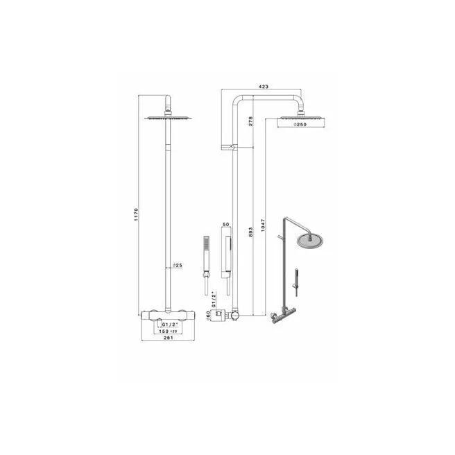 NERO THERMOSTATISCH DOUCHESYSTEEM MAT ZWART VAN MARCKE 20005680 NERO THERMOSTATISCH DOUCHESYSTEEM MAT ZWART VAN MARCKE 20005680