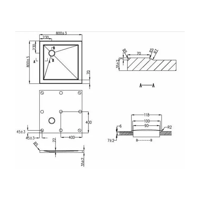 ERIS 80X80 DOUCHEBAK VAN MARCKE 20006139