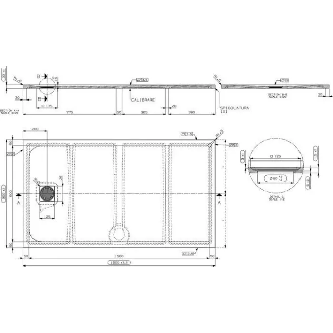 TAURUS RECEVEUR DOUCHE 160X90 VAN MARCKE COLLECTION 20015742