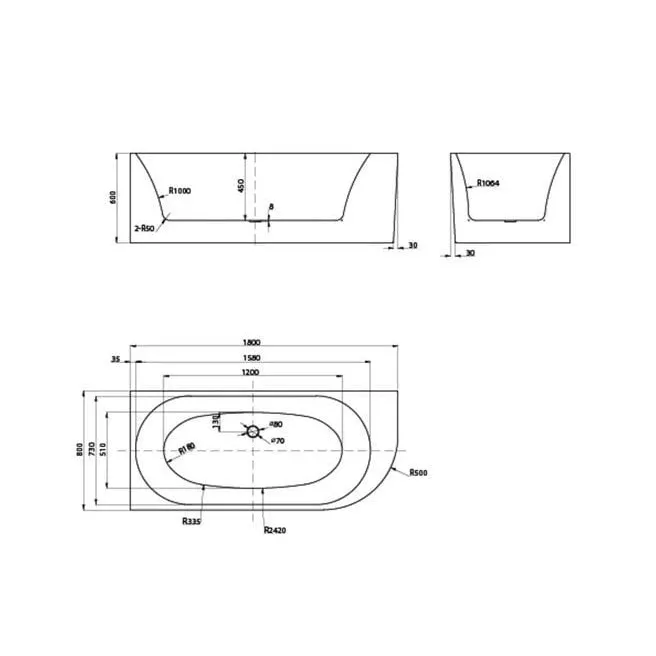 D-SHAPE DESIGN baignoire duo 180X80 Van Marcke 20048207
