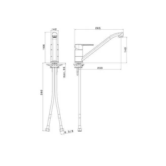 ERBA Van Marcke Intro keukenmengkraan 20005620 ERBA Van Marcke Intro keukenmengkraan 20005620