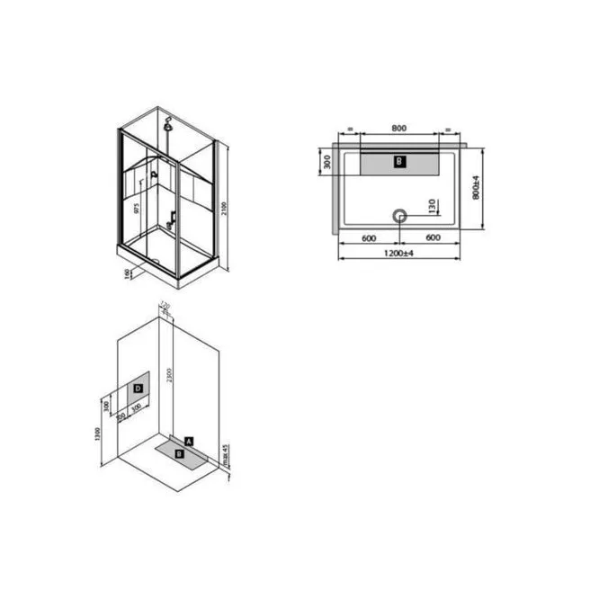 LILOU BASIS cabine douche 120X80 Van Marcke Intro 20001773 LILOU BASIS cabine douche 120X80 Van Marcke Intro 20001773