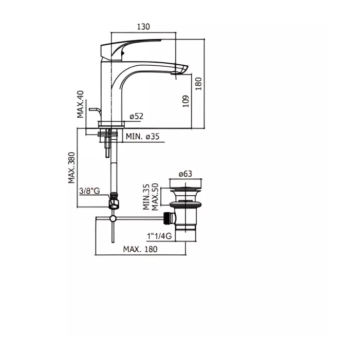 LENA Van Marcke wastafelmengkraan 20016757