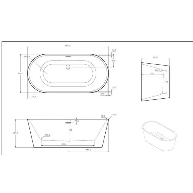 SIROCCO BAIGNOIRE INDEPENDANTE 169X80 VAN MARCKE 20048209 SIROCCO BAIGNOIRE INDEPENDANTE 169X80 VAN MARCKE 20048209