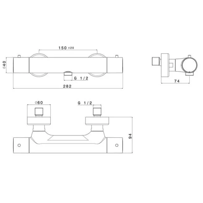 NERO thermostatische douchekraan Van Marcke Origine