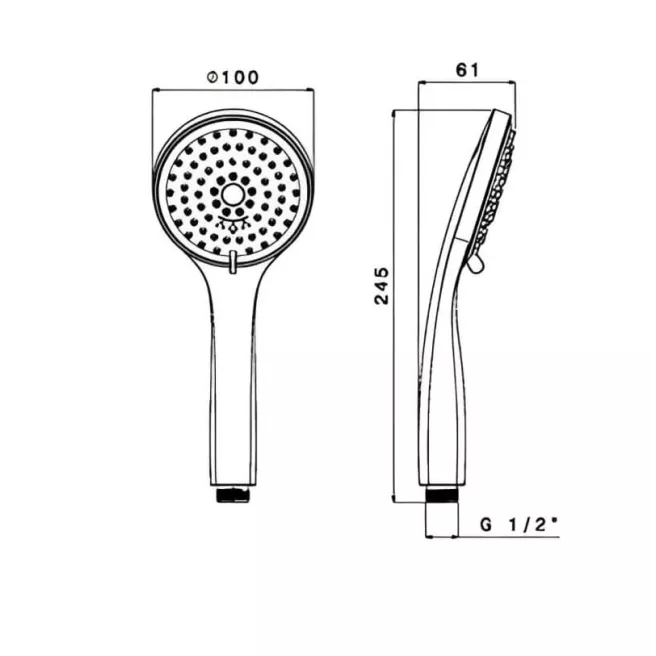 NERO ronde handdouche geborsteld nikkel Van Marcke 20006230