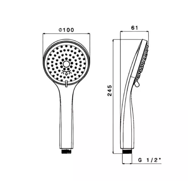 NERO ronde handdouche mat zwart Van Marcke Origine 20005709