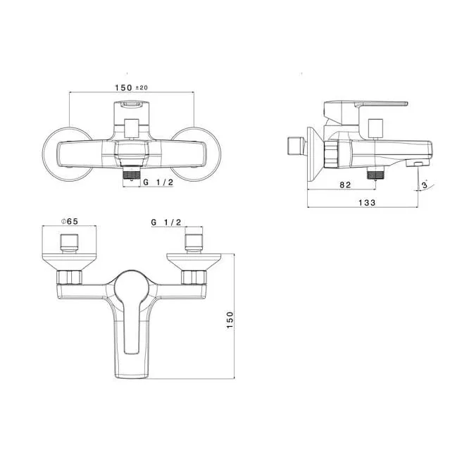 ERBA robinet mitigeur bain douche Van Marcke Intro 20005617