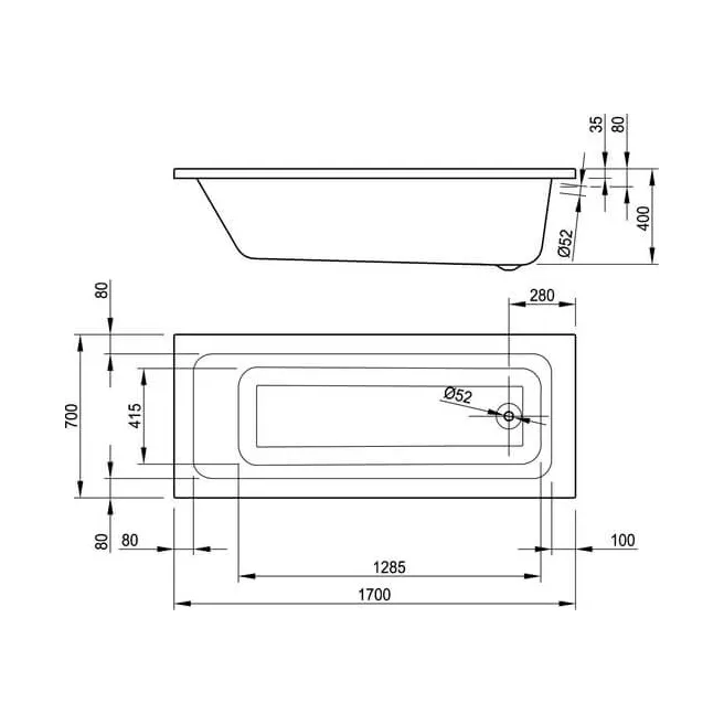 ZEN baignoire à encastrer mono Van Marcke Intro