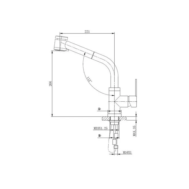 LANA robinet mitigeur cuisine Van Marcke Origine 20002900