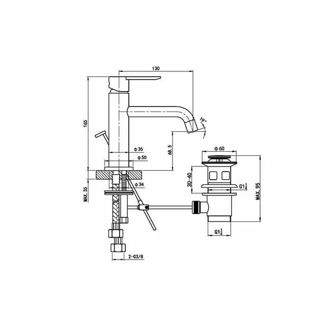 LANA Van Marcke Origine wastafelmengkraan 20002851 LANA Van Marcke Origine wastafelmengkraan 20002851