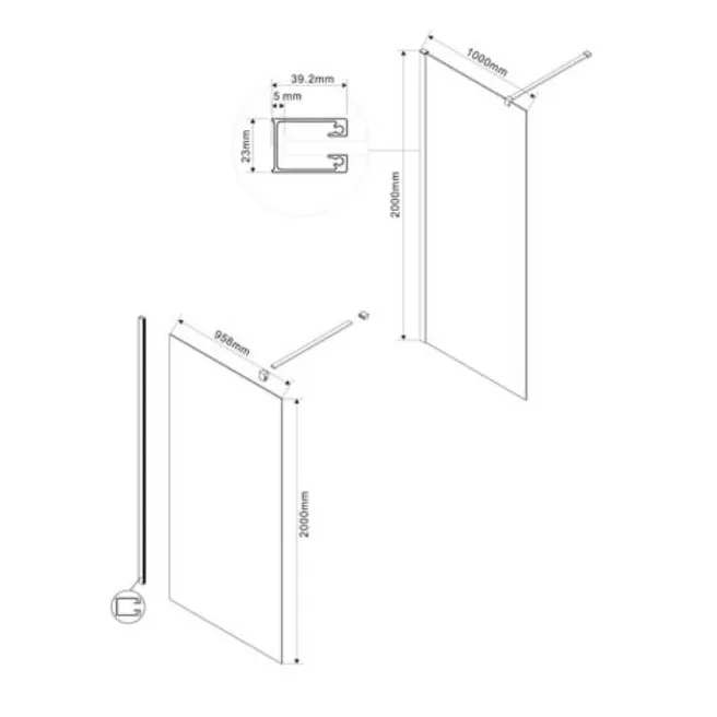 WALK-IN DECOR vaste douchewand Van Marcke Origine