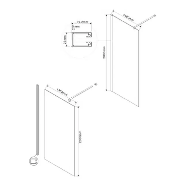 WALK-IN DECOR vaste douchewand Van Marcke Origine