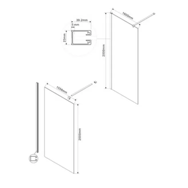 WALK-IN DECOR vaste douchewand Van Marcke Origine