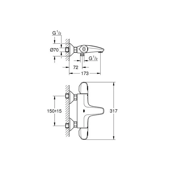 Grohtherm 1000 new robinet mitigeur bain Grohe 34816003