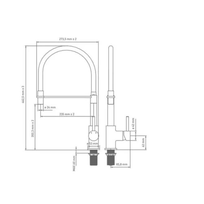 FUSION robinet cuisine design monocommande avec pulvérisateur Go by Van Marcke 20002005
