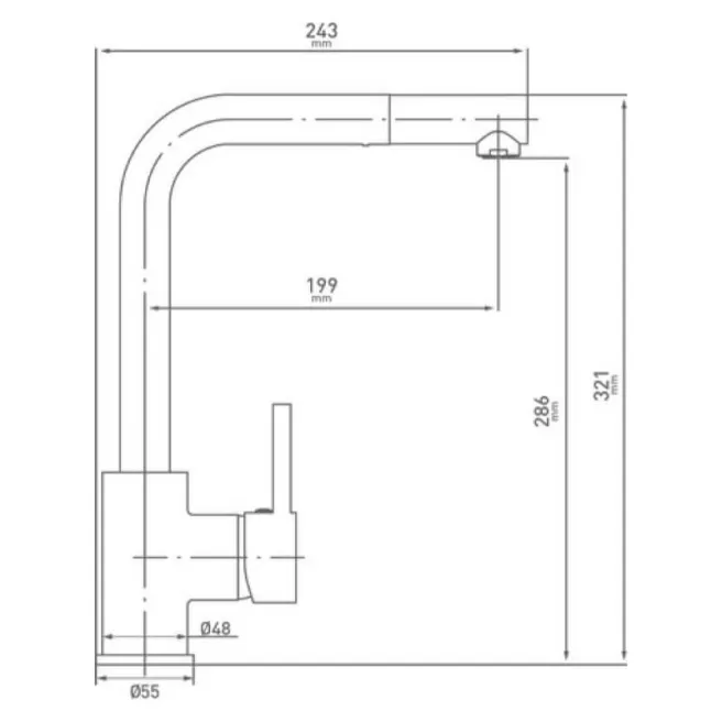 image dimensions COCOON robinet cuisine avec douchette Go by Van Marcke