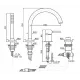 PAN robinet mitigeur bain 4 trous douchette extractible et bec fixe Zucchetti ZP6502