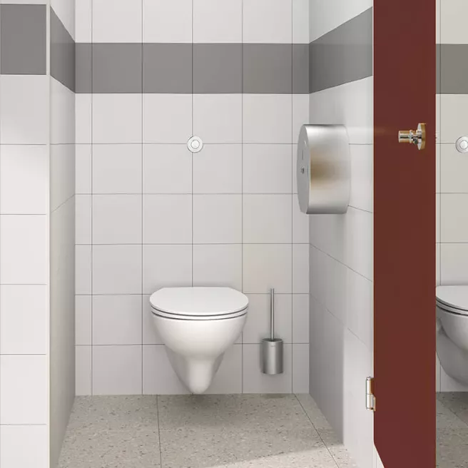 DELABIE - Porte-balai Mural avec Brosse WC -4048S inox poli satiné