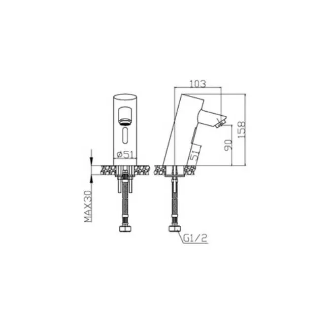 SAVE robinet électronique infrarouge lavabo chromé Van Marcke SAVE robinet électronique infrarouge lavabo chromé Van Marcke