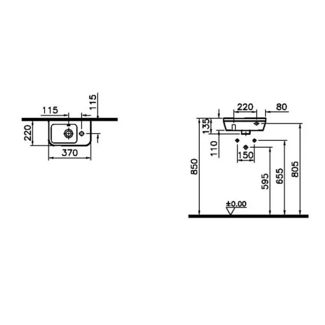 Purcompact witte porseleinen wastafel Van Marcke 20006272
