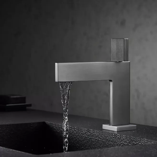 Faenza wastafelmengkraan design geborsteld grijs Agostini