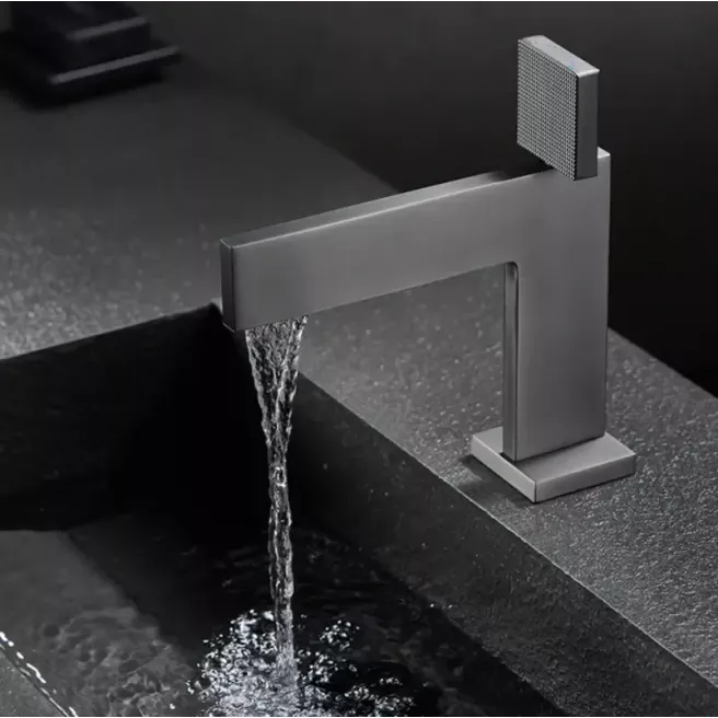 Faenza wastafelmengkraan design geborsteld grijs Agostini