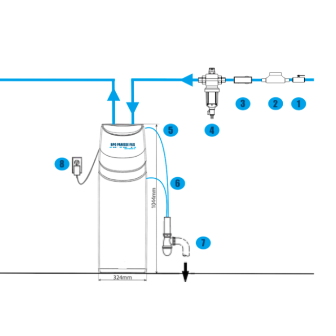 BPOP 25L Adoucisseur d'eau à sel BPO Parisse et Fils