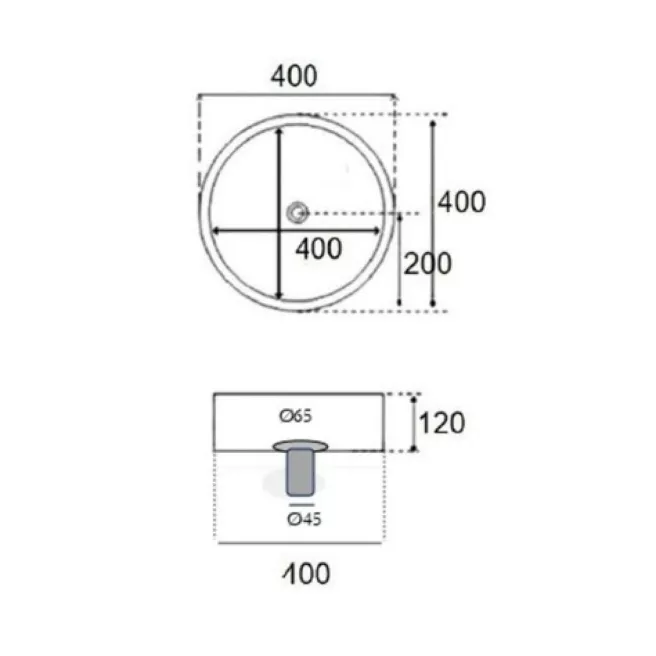 Java Roestvrij Staal Rose Gold opbouwwastafel D400 mm roestvrij staal Van Marcke