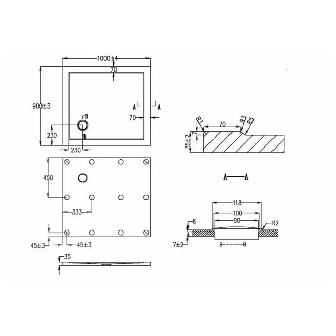 ERIS receveur de douche acrylique rectangulaire Van Marcke