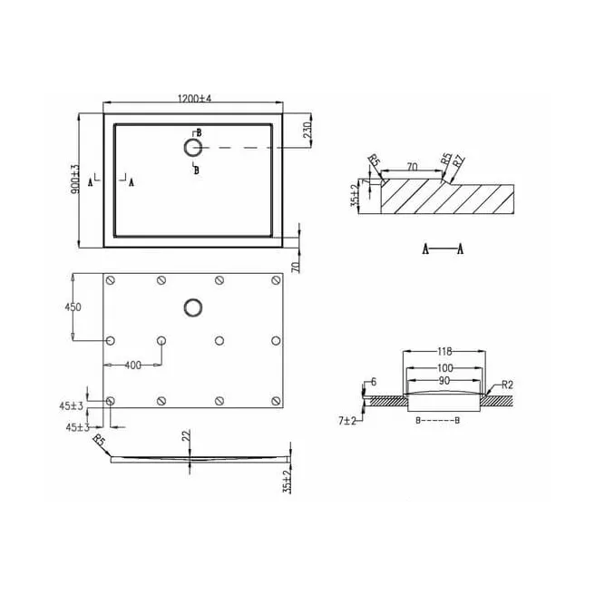 ERIS receveur de douche acrylique rectangulaire Van Marcke