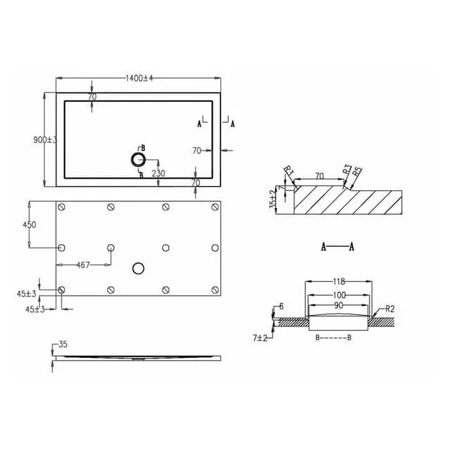 ERIS receveur de douche acrylique rectangulaire Van Marcke
